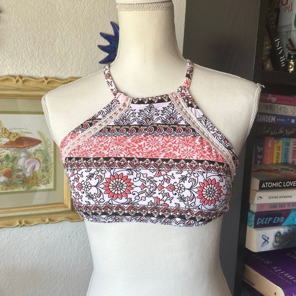 A.n.a Size Small white and orange bikini Top swim suit top